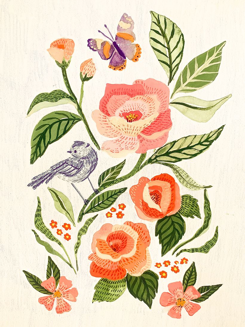Mi proyecto del curso: Ilustración floral con gouache 2