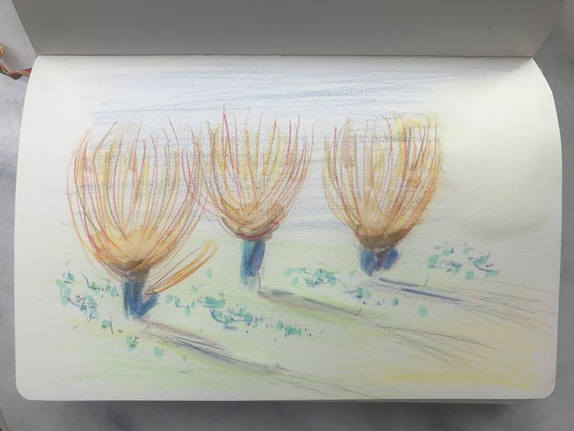 Sketchbook study of final version