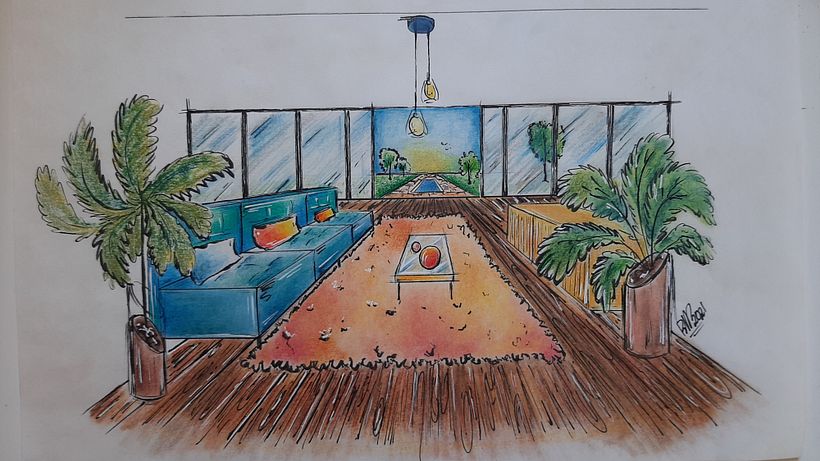 Meu projeto do curso: Ilustração arquitetônica: humanize o desenho de um espaço 3