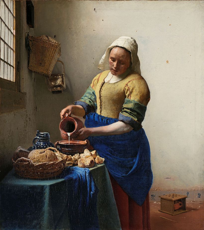 "Die Milchmagd" (1660) von Johannes Vermeer, via Rijksstudio.