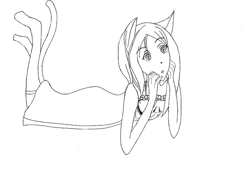 I also try to draw some digital stuff. I'd like to be able to color them as well. This is my cat girl :)