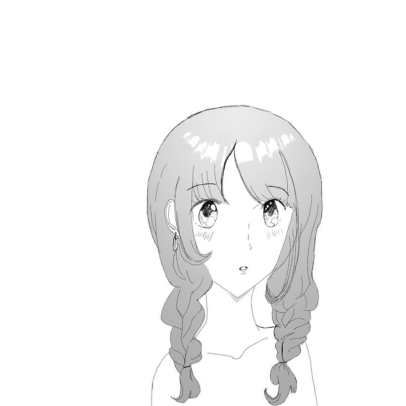 Version 1, manga girl, attempting to put on some shading