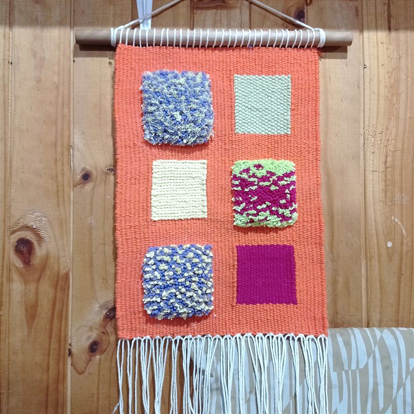 Mi proyecto del curso: Tejido de tapices de lana en relieve con flecos y texturas 2