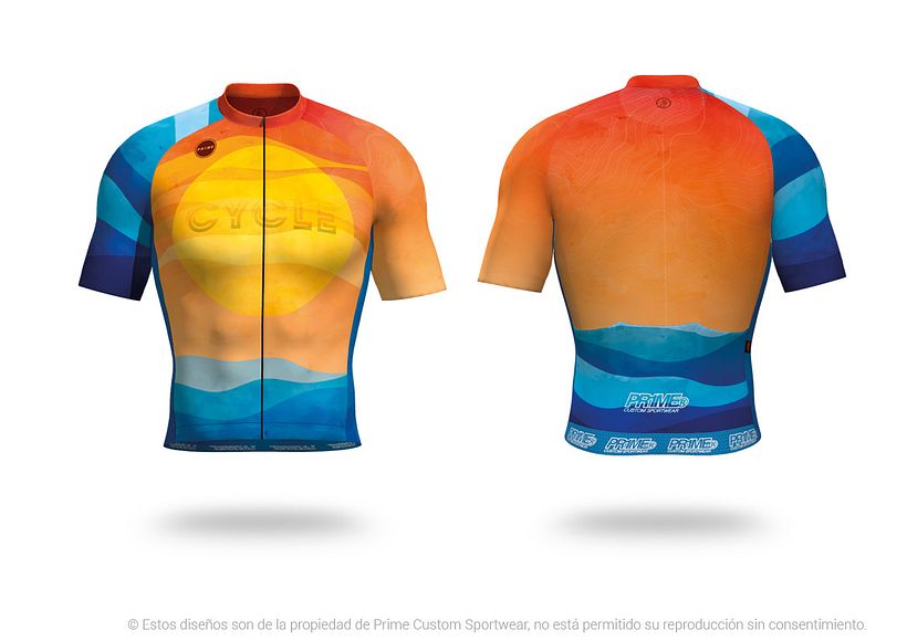 Diseño y fabricación. Equipación de ciclismo verano, inspirada en el "Mar de Aragón" 