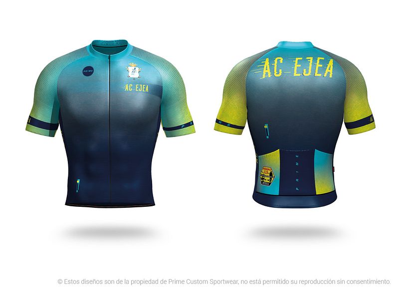 Diseño de equipación de ciclismo para verano.