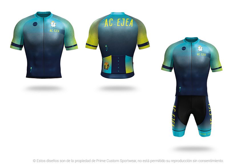 Diseño de equipación de ciclismo para verano.