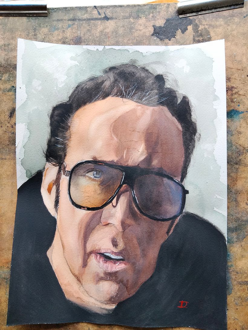 portrait Nicolas Cage Aquarelle 1
