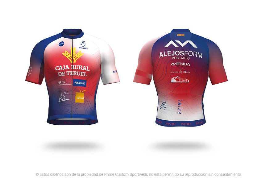 CLUB CICLISTA CALANDA. Diseño equipación de ciclismo verano.