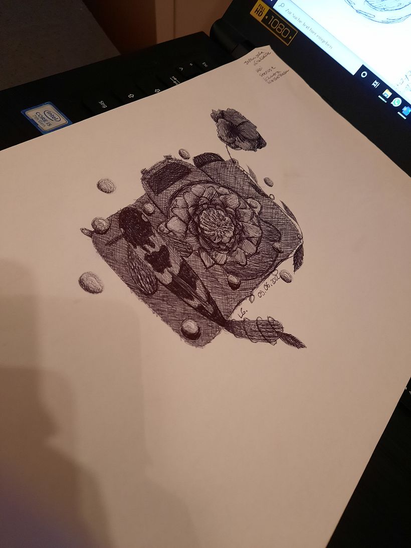Mein Abschlussprojekt für den Kurs: Kugelschreiber-Illustration im Skizzenbuch: Aus Fehlern lernen 2