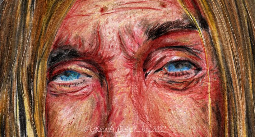Mi proyecto del curso: Retrato realista con lápices de colores Iggy Pop 4