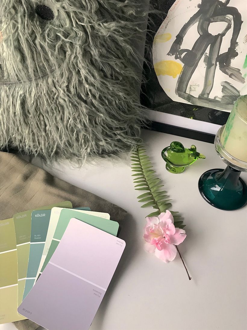 Moodboard que improvisé con cosas que tenía a mi alrededor. 