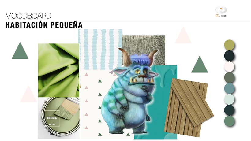 Mood board de inspiración para una habitación infantil