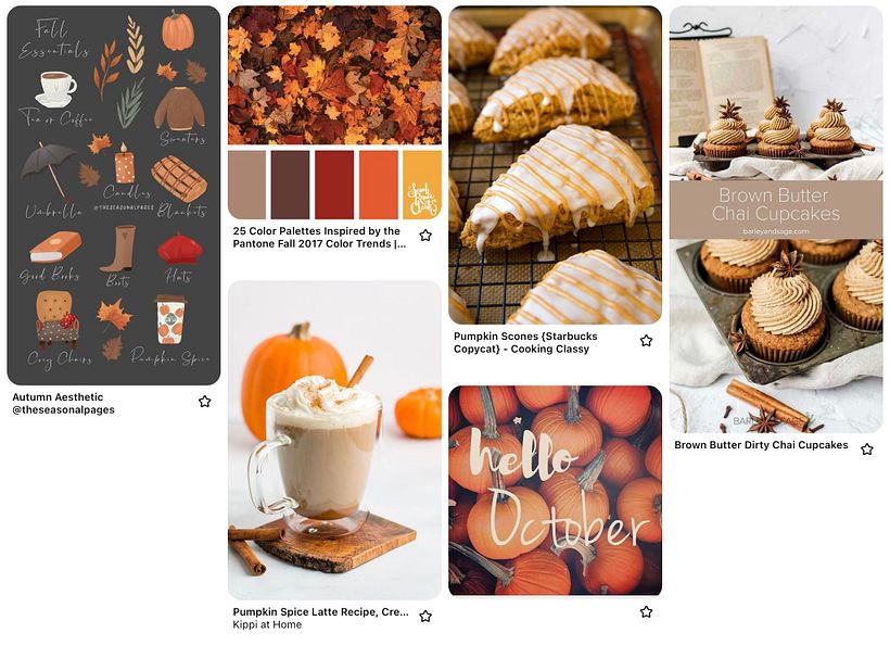 Mood board for fall doodles 