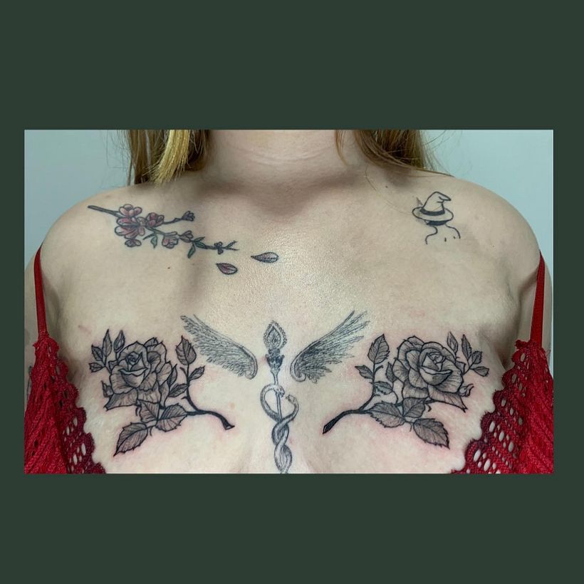 Meu projeto do curso: Tatuagem botânica com pontilhismo 1