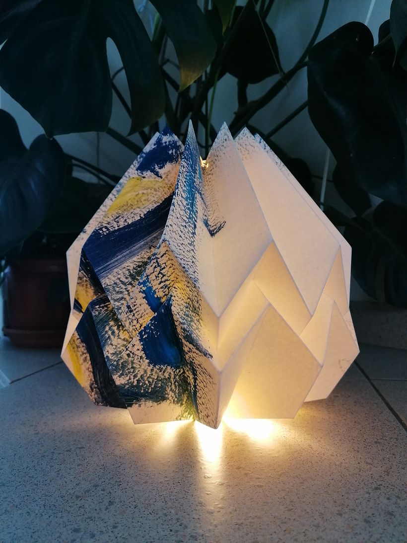 Mijn project van de cursus: Zelf papieren lampen maken 4