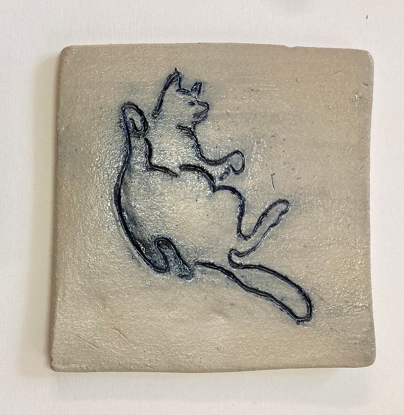 Sgrafitto und Oxid nach erstem Brand