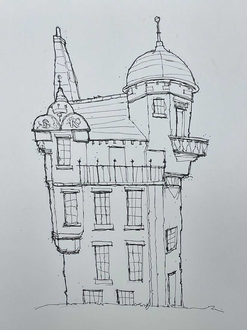 Sketch #2 looser and more whimsical.  Less detail.  Still trying to do both better.