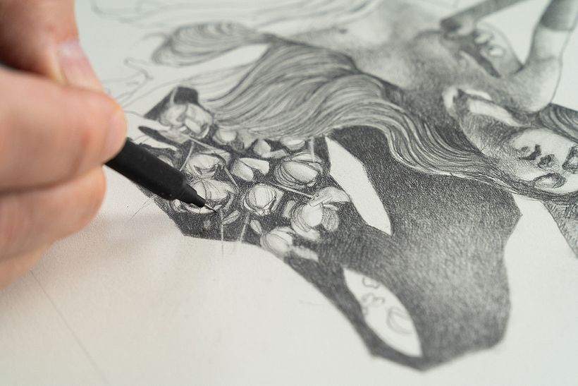 Adding detail and blending tone.