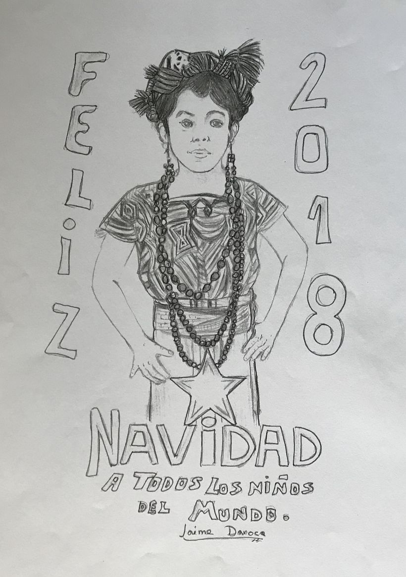 Boceto para postal de Navidad
