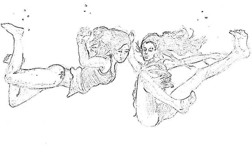 Boceto para concurso Clip estudio, tema "Bajo el agua".