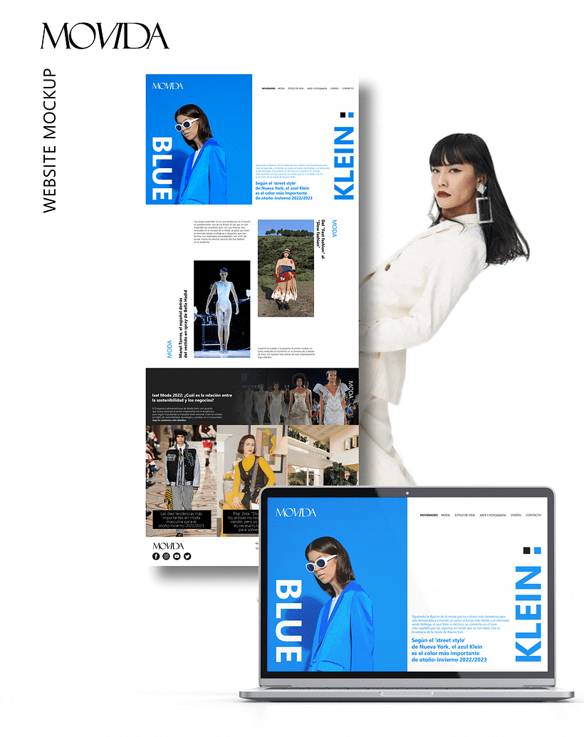 Mockup de la página web de la revista