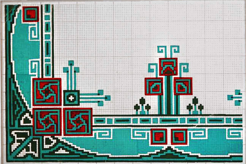 Patrón de bordado Art Deco vintage de la colección de Annemarie van der Peut, vía Antique Pattern Library.