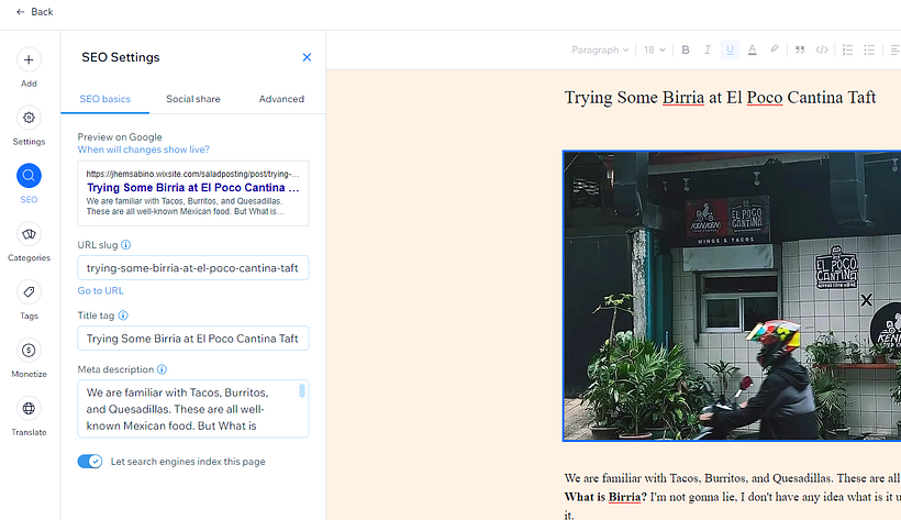 My project for course: On-page SEO for Beginners: Optimize Your Website - Marketing