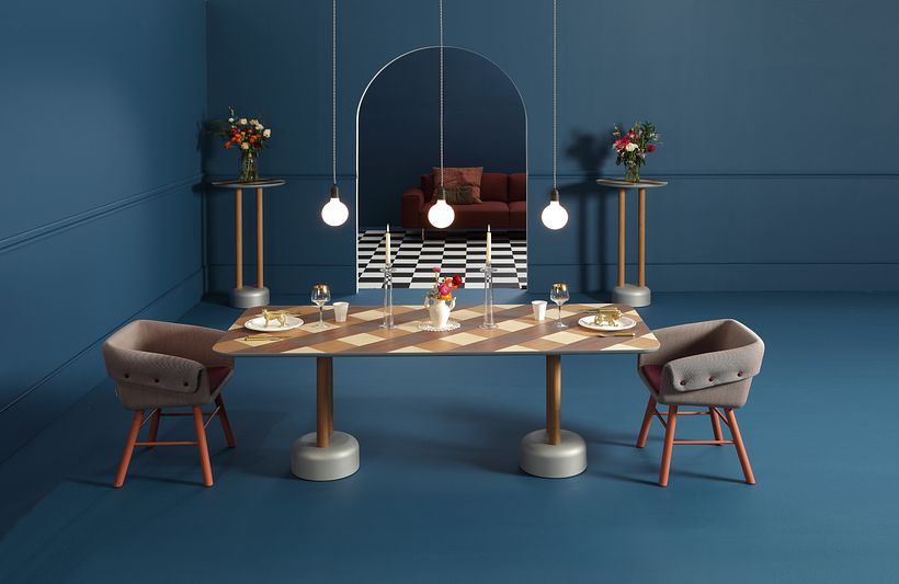 Vichy diner table