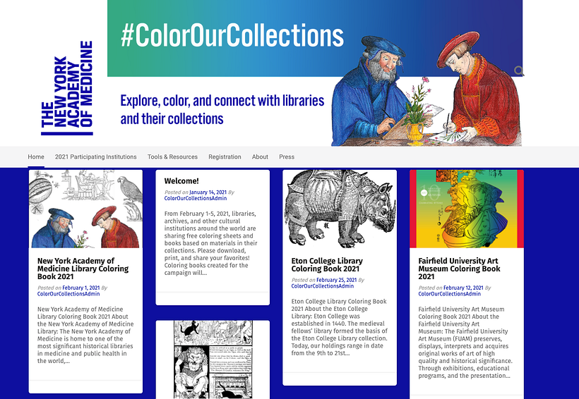 #ColorOurCollections ist ein jährliches Malfestival, das von der New York Academy of Medicine veranstaltet wird.