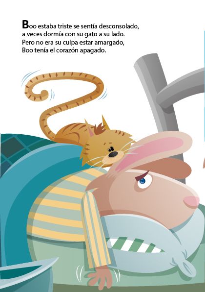 Ilustracion para cuento "BOO el conejo gruñon" 4