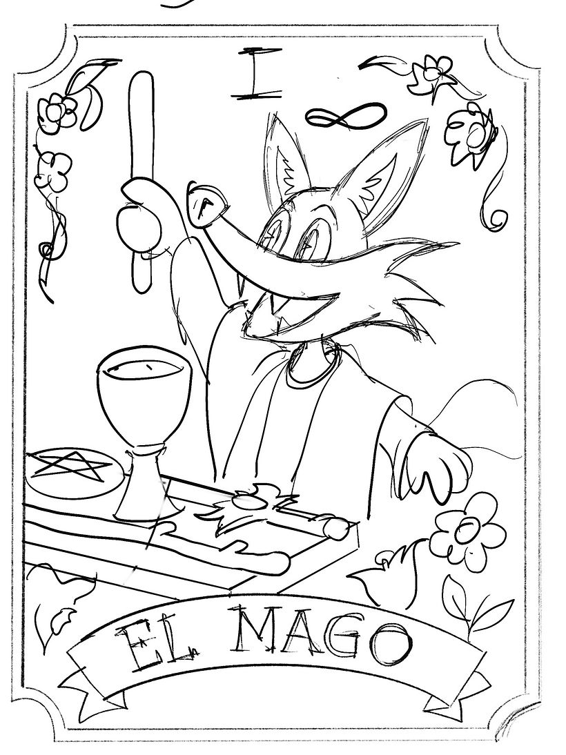 My project is based on the traditional Rider Tarot, using animals as characters :)