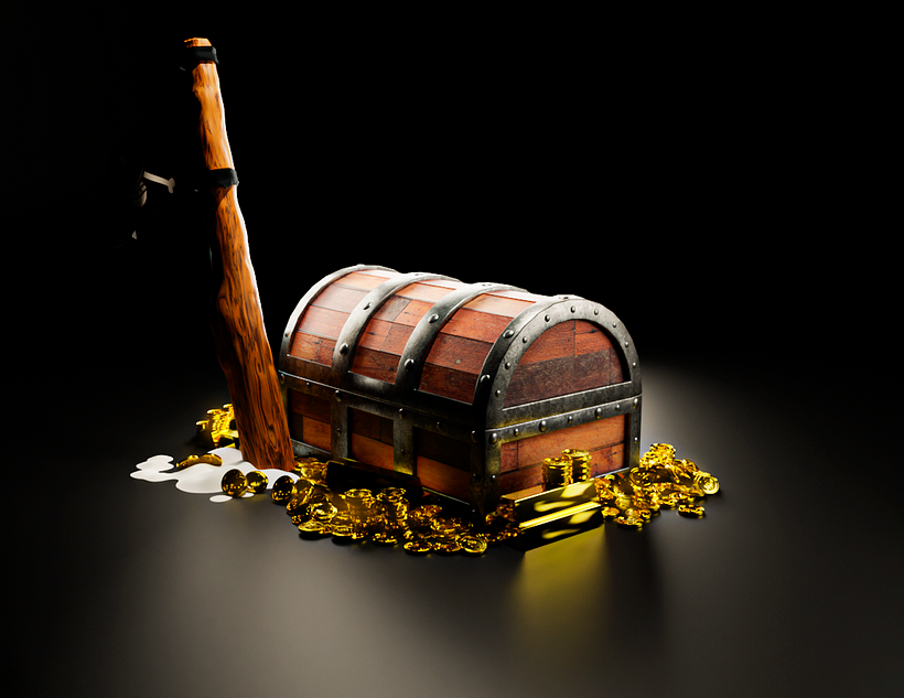 Cofre One Piece 3D Model Blender 2