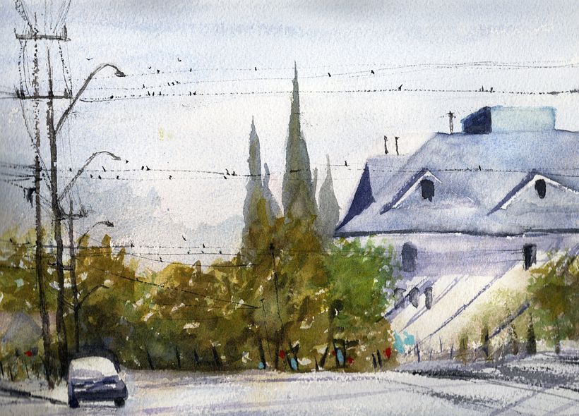 Mon projet du cours : Création de paysages contemporains à l'aquarelle 4