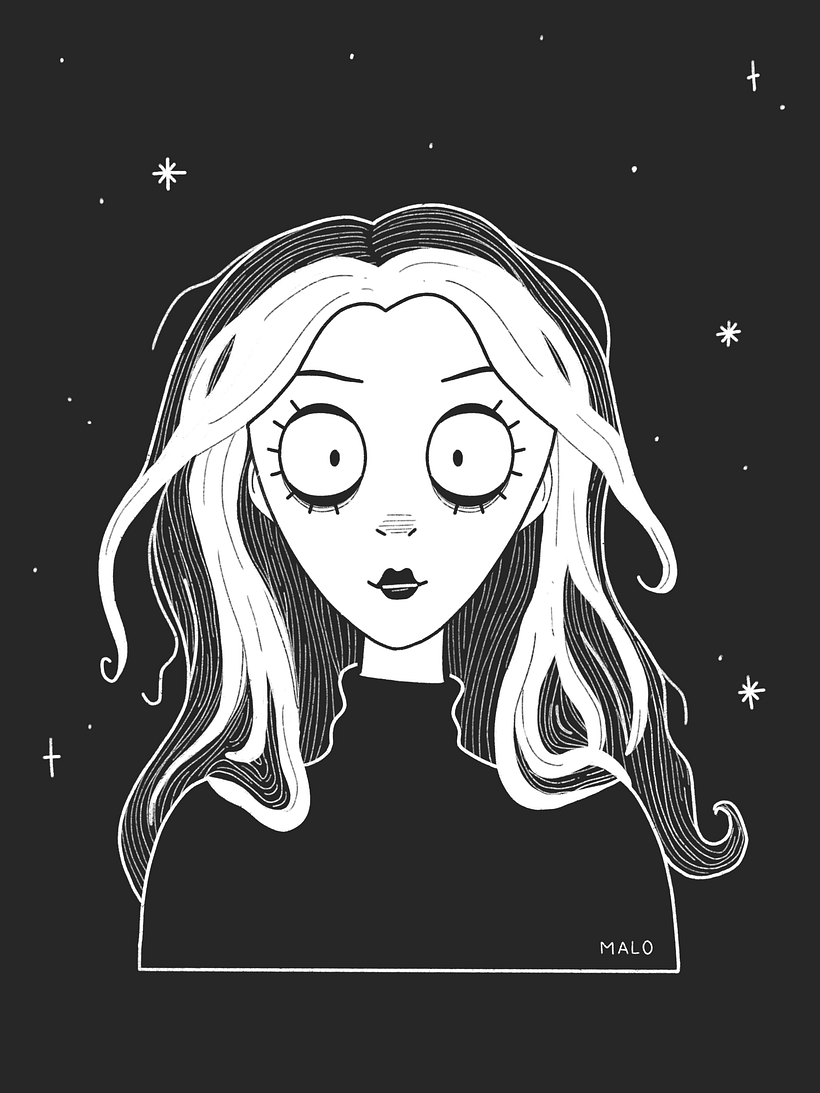 A friend drawn in the style of Tim Burton - 2021