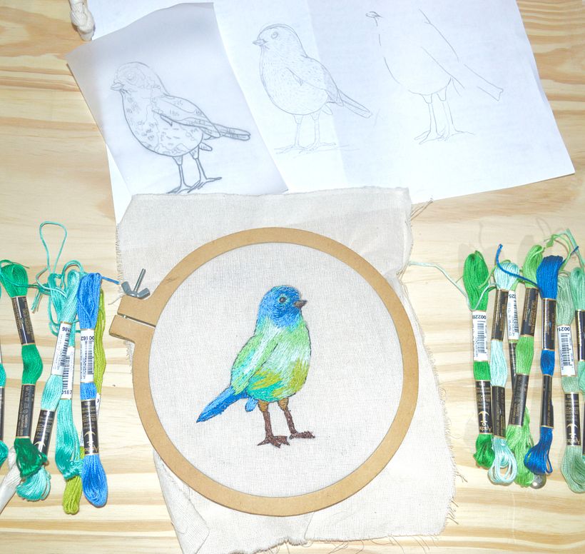 Mi proyecto del curso: Pintar con hilo: técnicas de ilustración textil 2