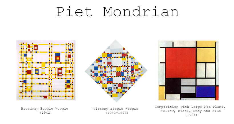 I was inspired by Piet Mondrian paintings.