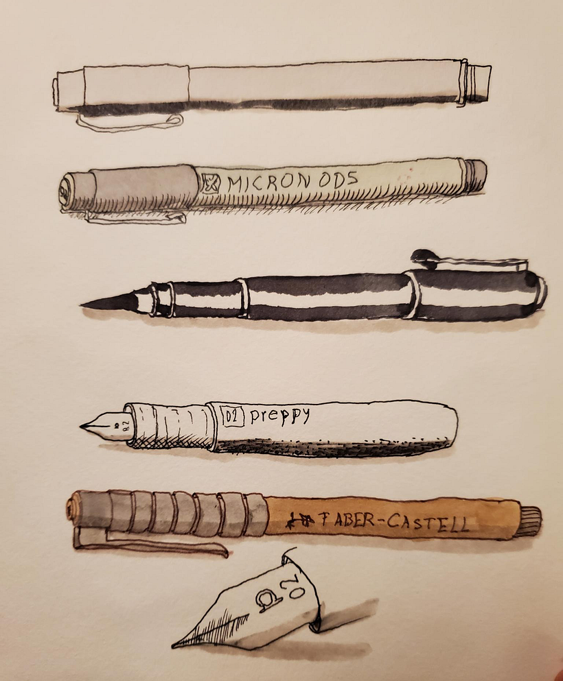 Mein Abschlussprojekt für den Kurs: Die Sketching Kunst: Transformiere Skizzen in Kunst - Prozess und Fuchshaus - Traditionelle Illustration