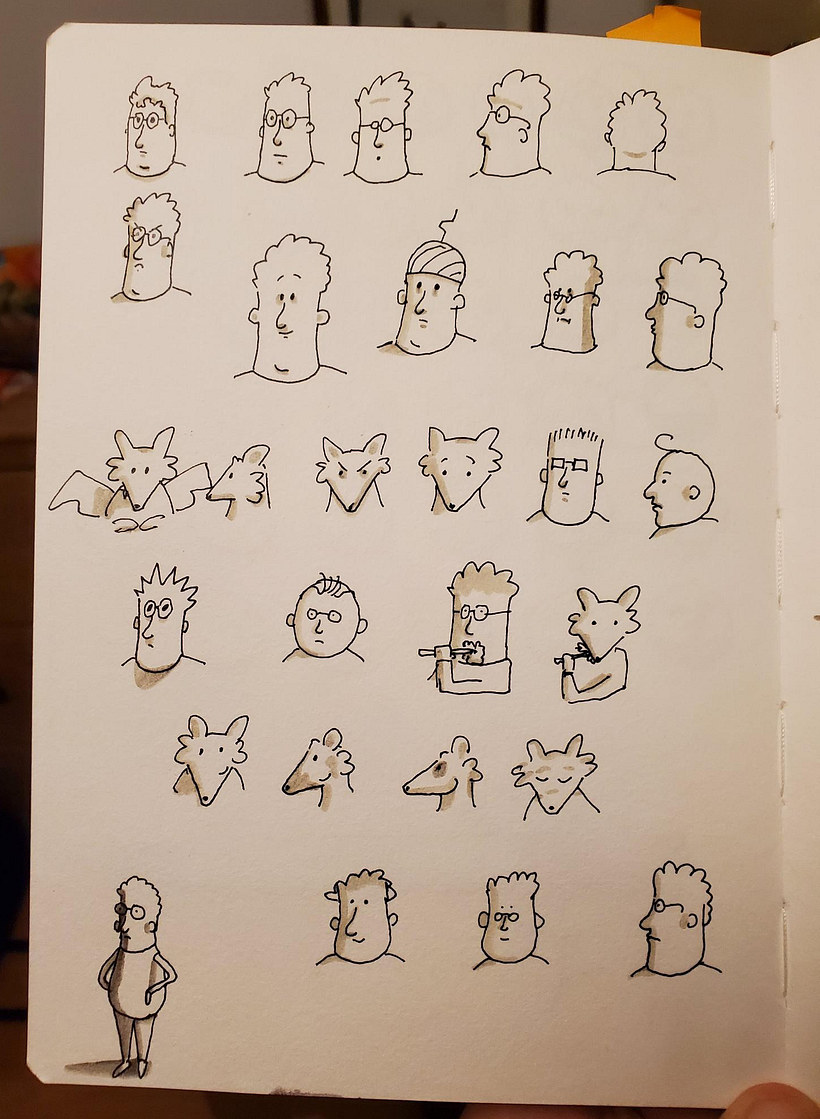 Mein Abschlussprojekt für den Kurs: Die Sketching Kunst: Transformiere Skizzen in Kunst - Prozess und Fuchshaus - Traditionelle Illustration