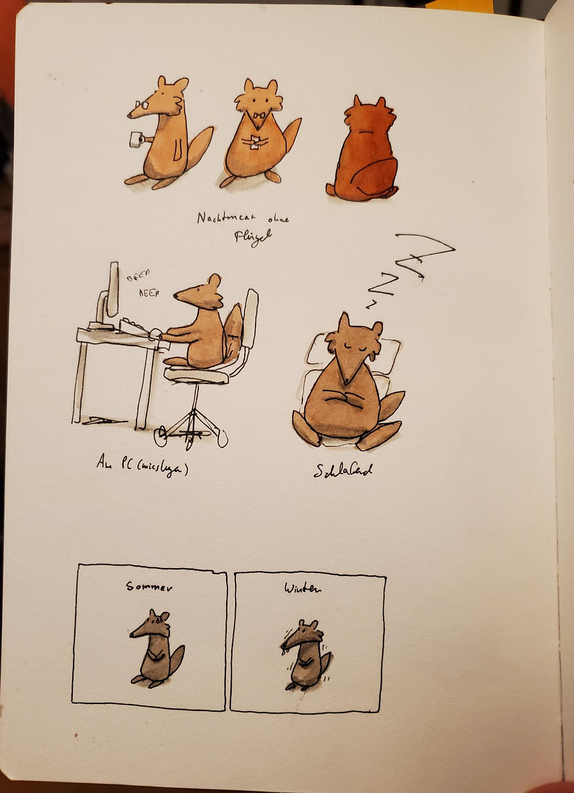 Mein Abschlussprojekt für den Kurs: Die Sketching Kunst: Transformiere Skizzen in Kunst - Prozess und Fuchshaus - Traditionelle Illustration