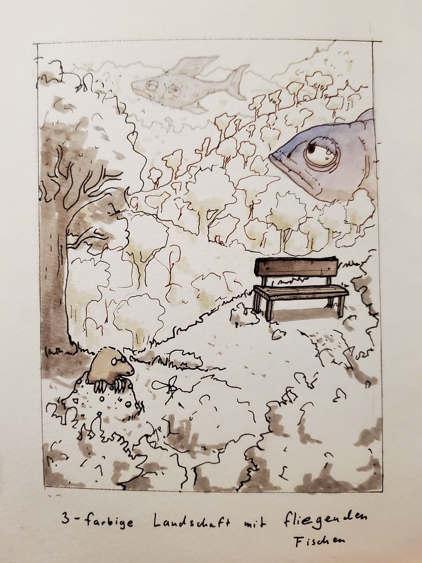 Mein Abschlussprojekt für den Kurs: Die Sketching Kunst: Transformiere Skizzen in Kunst - Prozess und Fuchshaus - Traditionelle Illustration