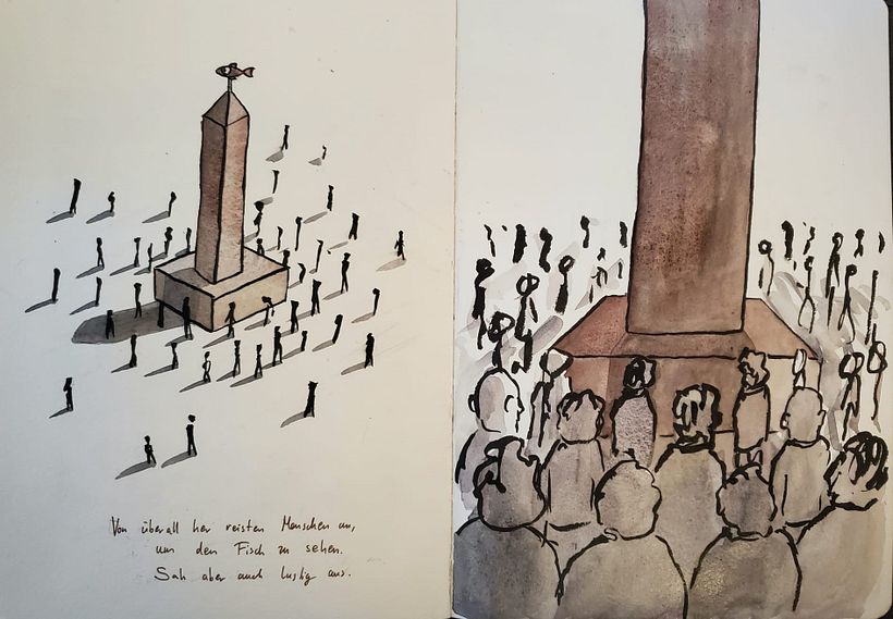 Mein Abschlussprojekt für den Kurs: Die Sketching Kunst: Transformiere Skizzen in Kunst - Prozess und Fuchshaus - Traditionelle Illustration