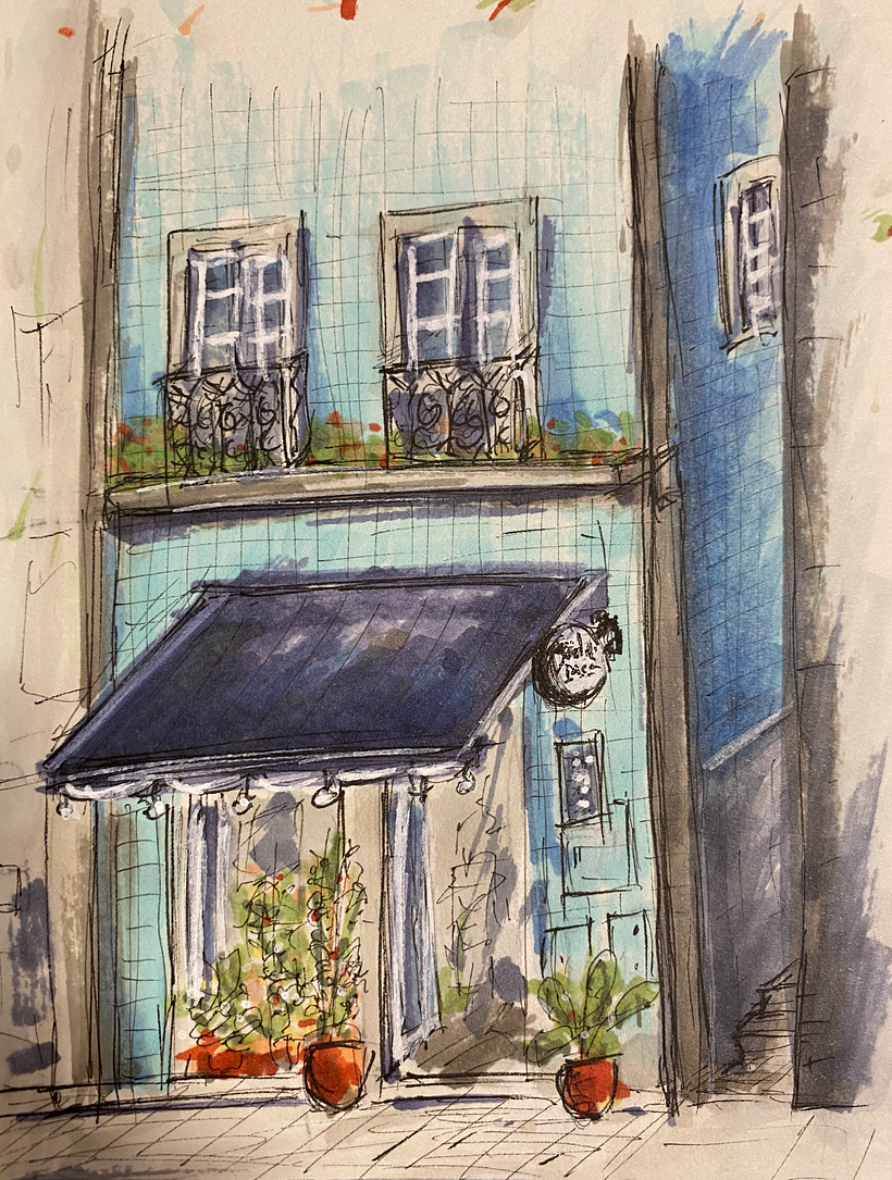 Meu projeto do curso: Desenho arquitetônico expressivo com marcadores coloridos 4
