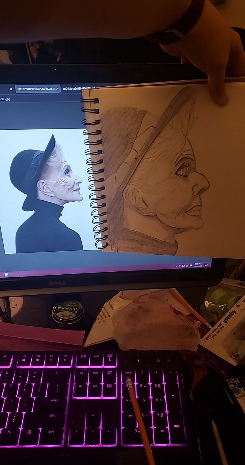 The first of my three faces. I did end up adjusting the nose after taking this, but I think some of the preportions are off