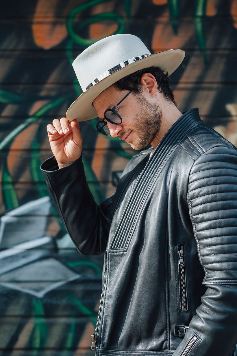 Off White Fedora with handwoven Guatemalan Fabric  6