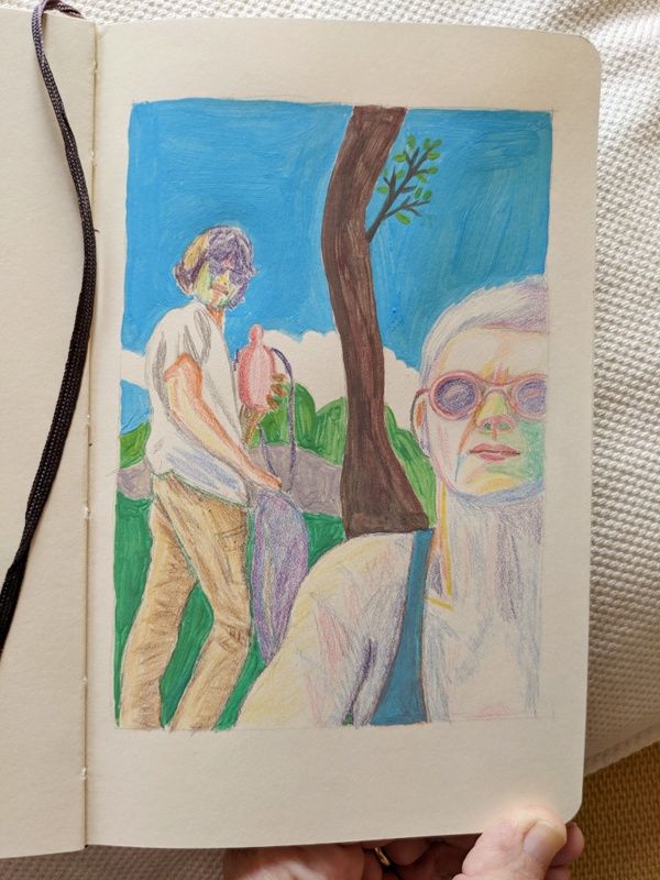 Prime prove di sfondo a tempera