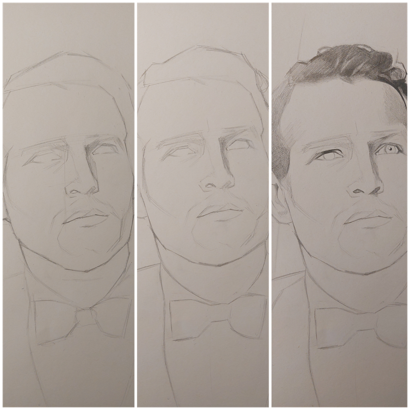 Pencil drawing of Paul Newman. 5