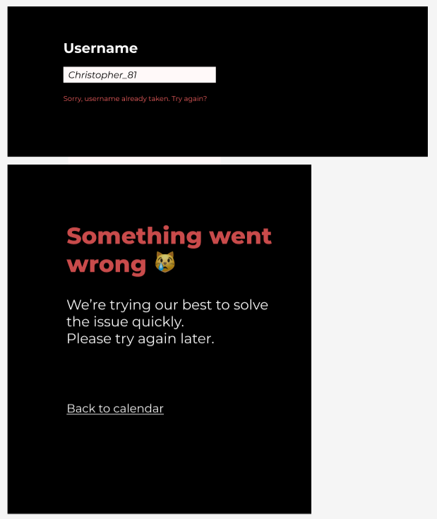 ERROR MESSAGES