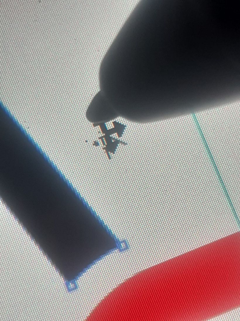 Dos punteros en tableta gráfica con pantalla 1