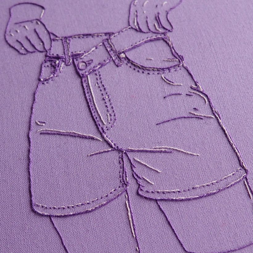 This close-up shows how small some stitches are. 