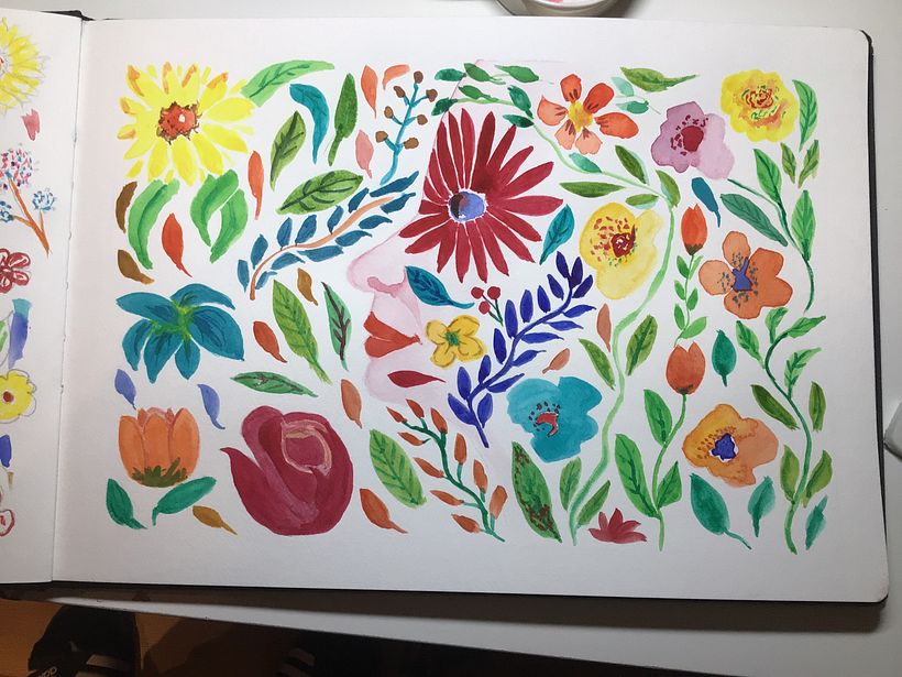 My project for course: Vibrant Floral Patterns with Watercolors 1